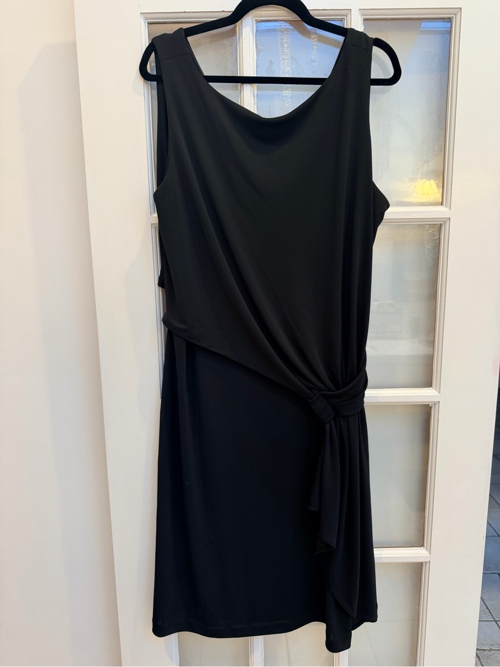 Talbots Woman Chic Black Side Tie Shift Sleeveless Dress Classic Plus Size 2X